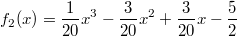 f_2(x)=\frac{1}{20}x^3-\frac{3}{20}x^2+\frac{3}{20}x-\frac{5}{2}