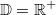 \mathbb{D}=\mathbb{R}^+