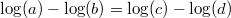 \log(a) - \log(b) = \log(c) - \log(d)