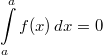 \int\limits_a^af(x) \, dx=0