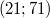 (21; 71)
