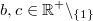 b,c\in\mathbb{R}^+\backslash_{\{1\}}