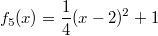 f_5(x) = \frac{1}{4}(x-2)^2+1